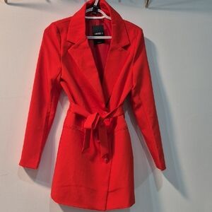 Forever 21 Vibrant Red Blazer with Belt